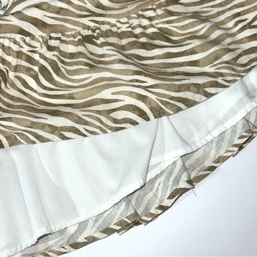 Cactus + Pearl Neutral Zebra‎ Print Sleeveless Tiered Dress 5